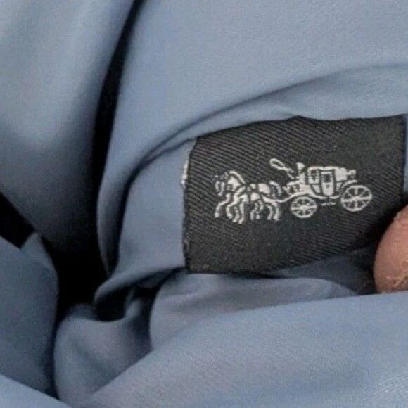 Coach Pillow Large Tote Bag CP152 Iris Quilted In Slate Blue Nylon Purse - Picture 16 of 16